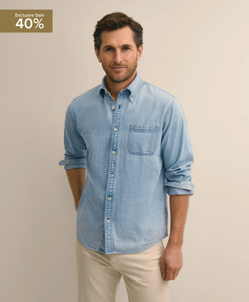 Archival Denim Sport Shirt | 100% Cotton