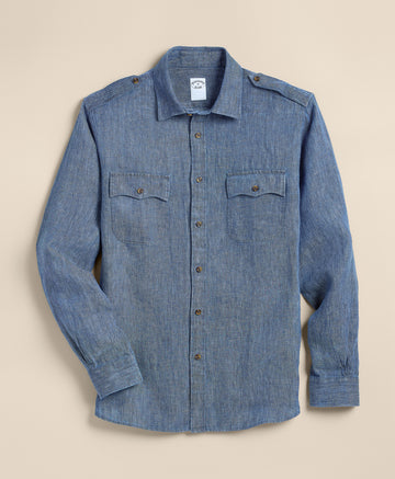 Blue denim shirt