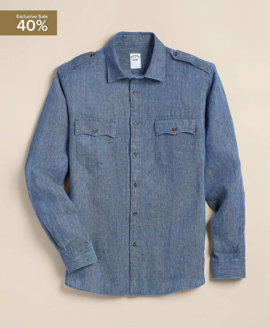 เสื้อเชิ้ตแจ็กเก็ตผ้าลินินทวิลล์ - สีอินดิโก้