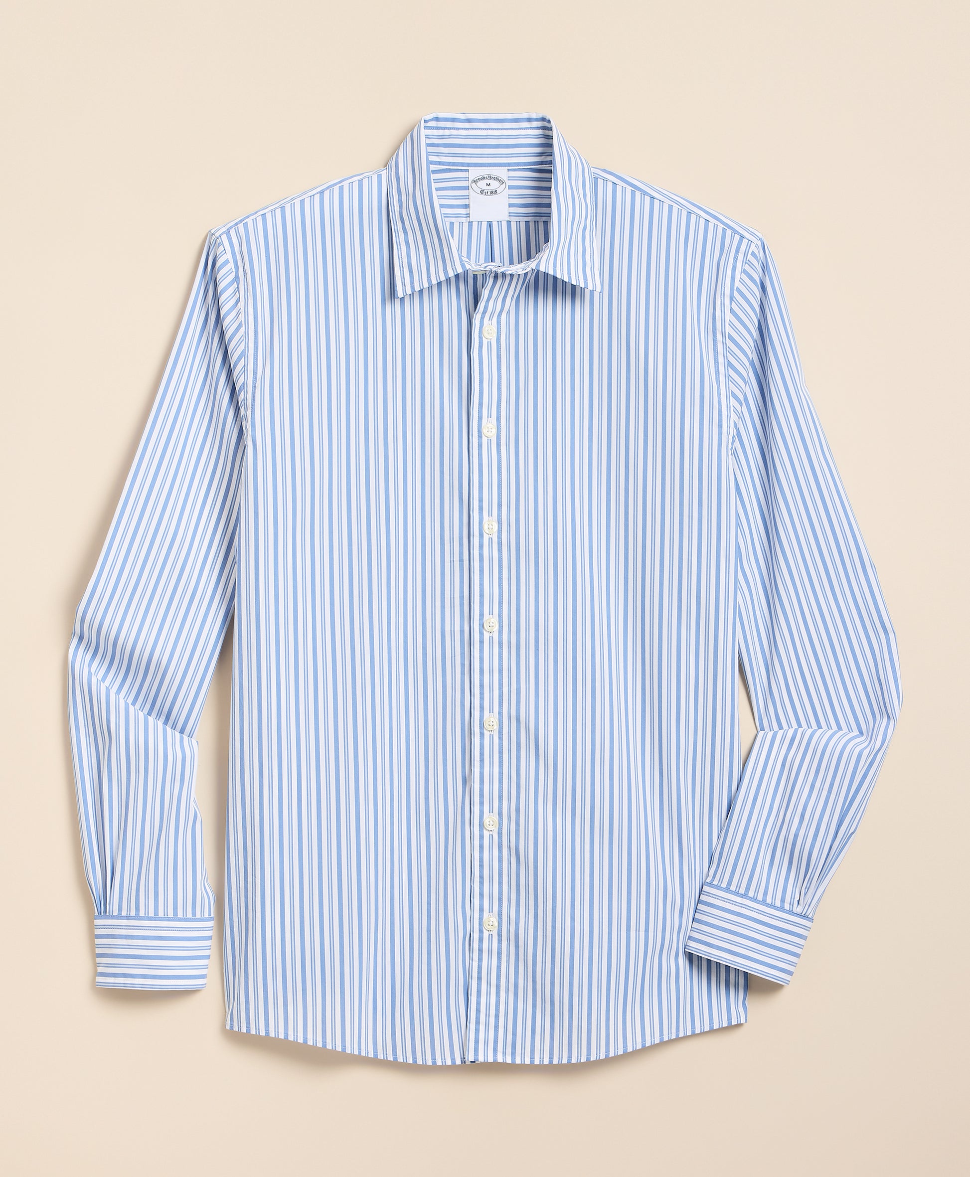 Brooks Brothers men's navy short-sleeve shirt with anchor print.