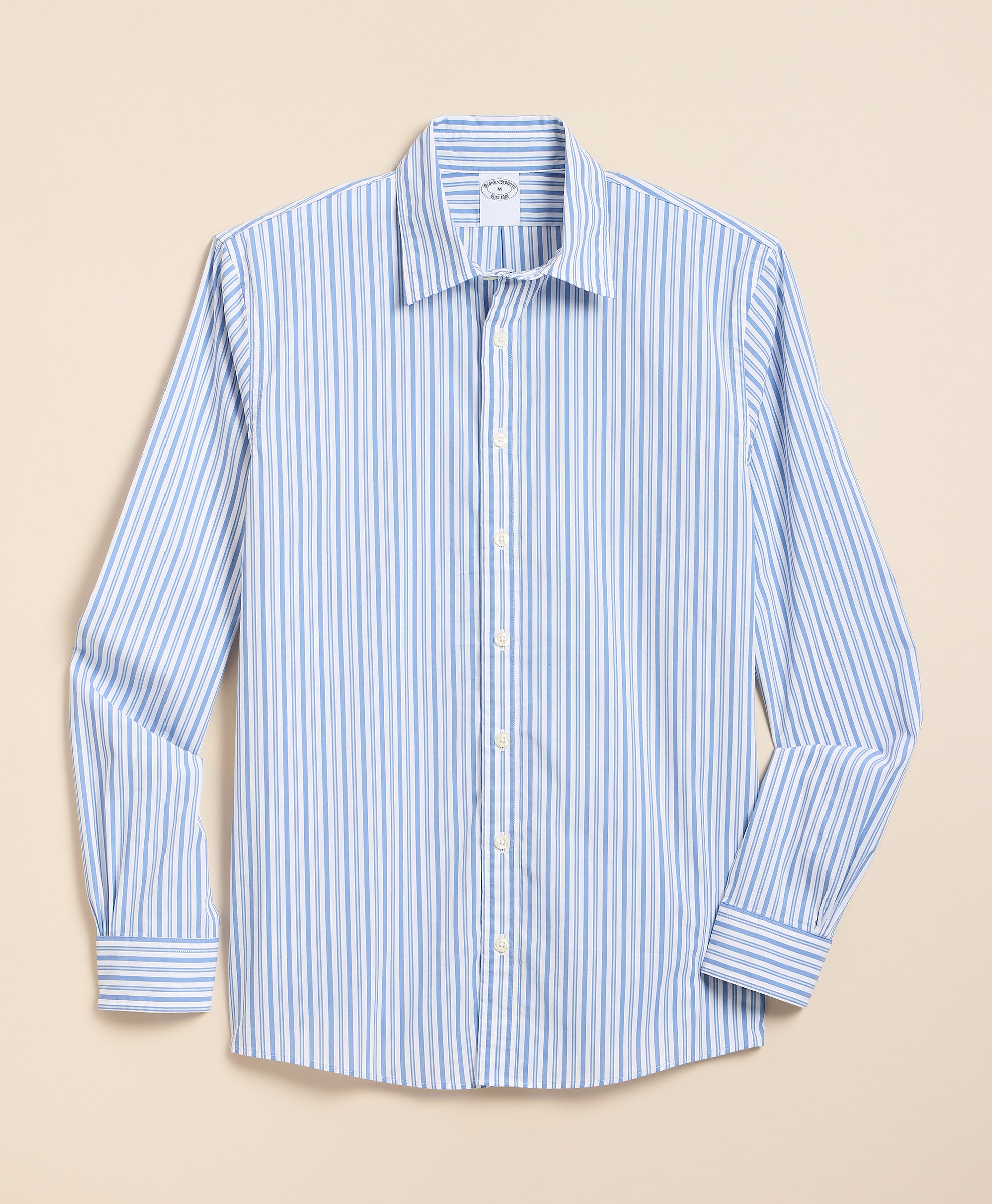 Brooks Brothers men's navy short-sleeve shirt with anchor print.