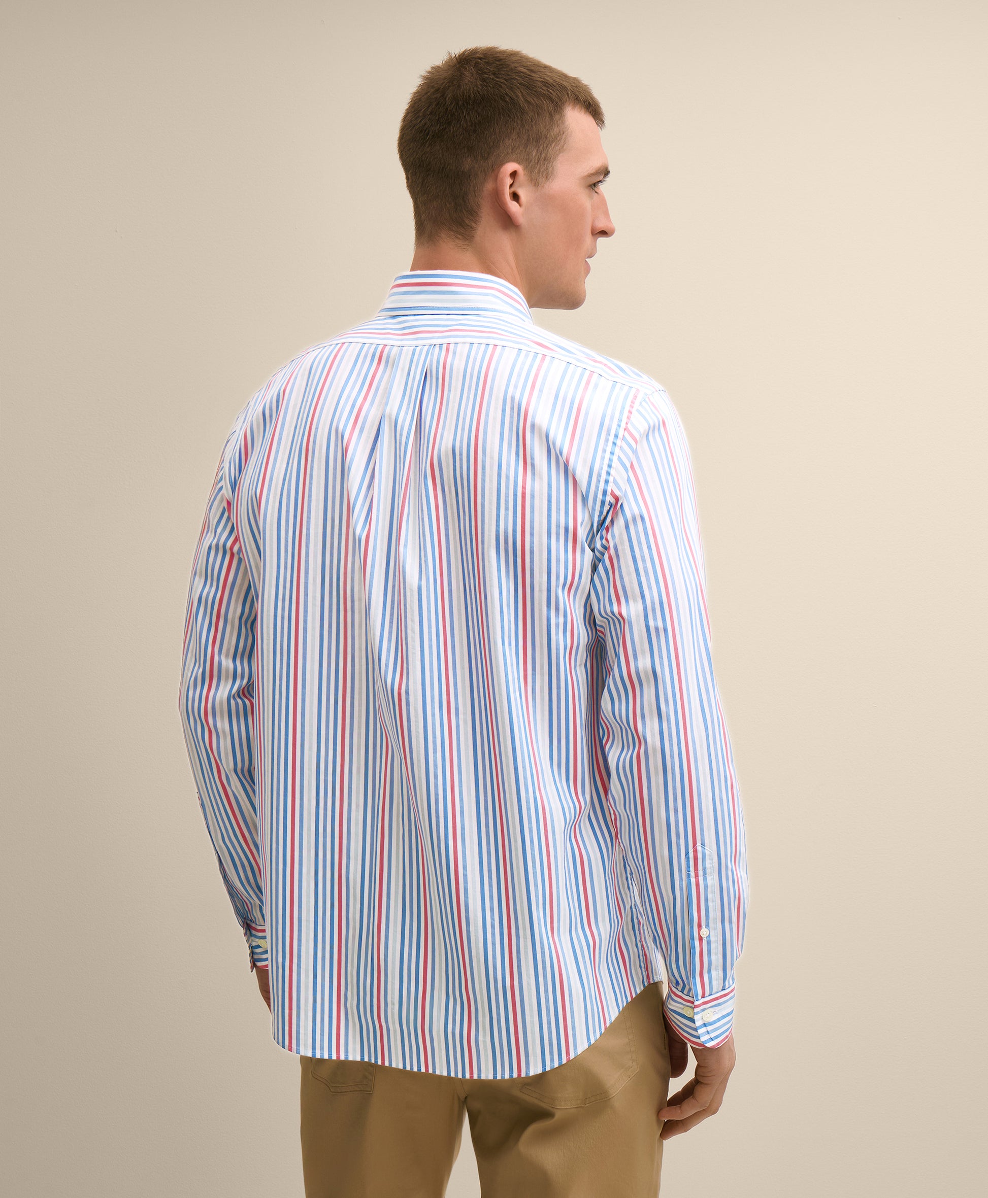 Man wearing a striped shirt