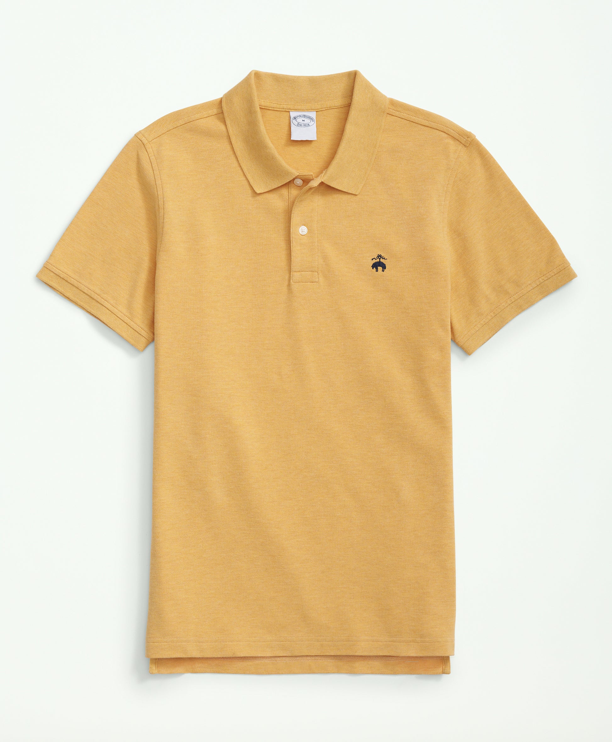 Yellow polo shirt with a small logo