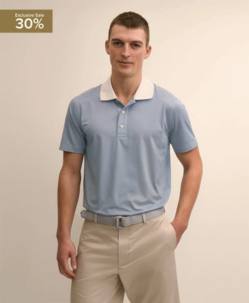 Performance Micro Stripe Jersey Polo Shirt