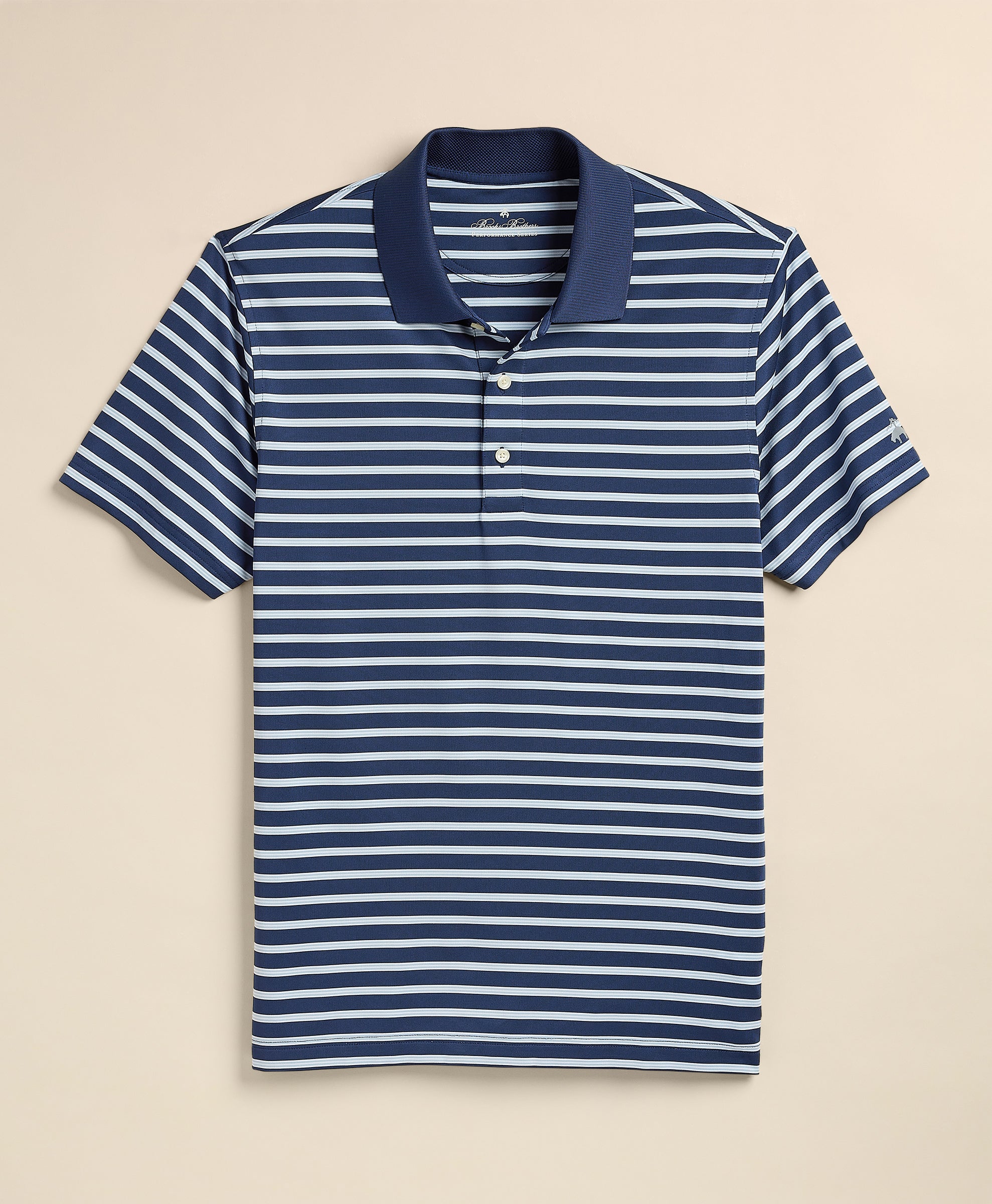เสื้อโปโล Performance ลาย BB#2 Stripe ผ้ายืด - สีกรมท่า