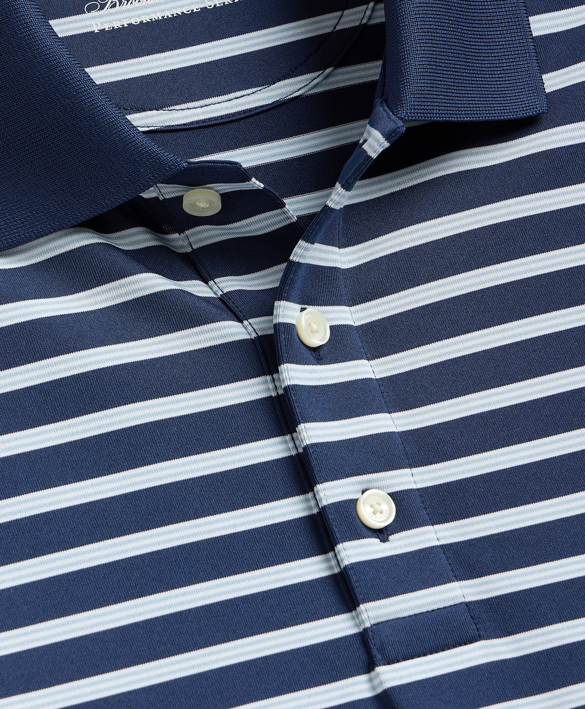 เสื้อโปโล Performance ลาย BB#2 Stripe ผ้ายืด - สีกรมท่า