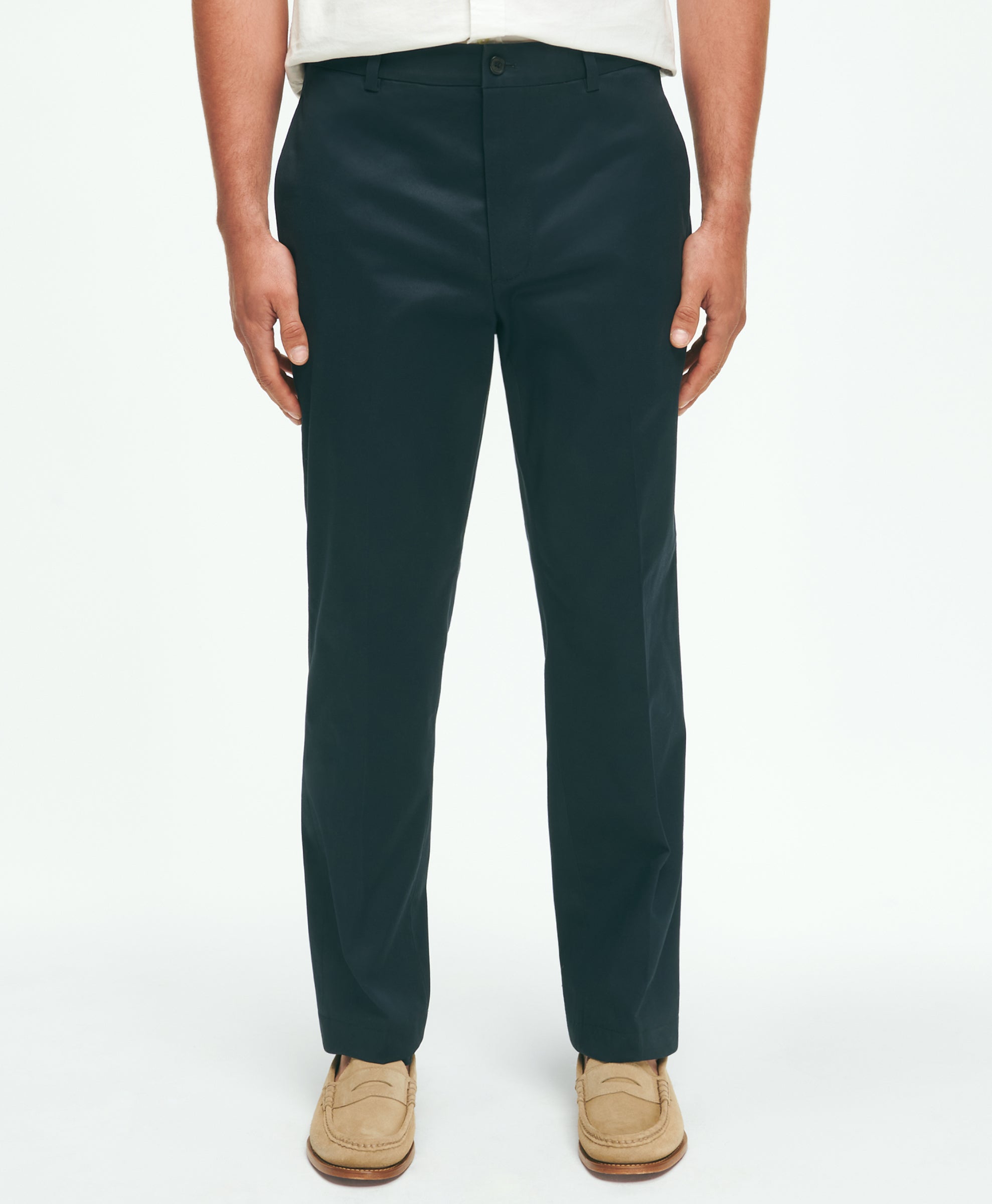 Person wearing Navy pants