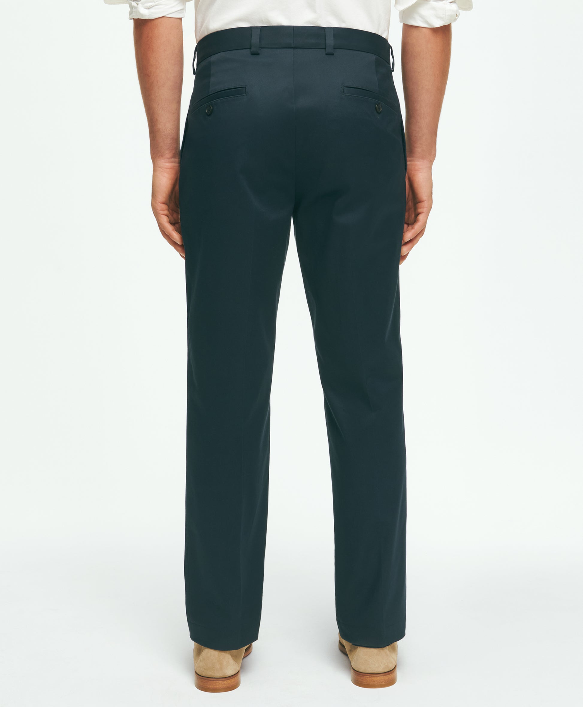 Navy pants worn by a person