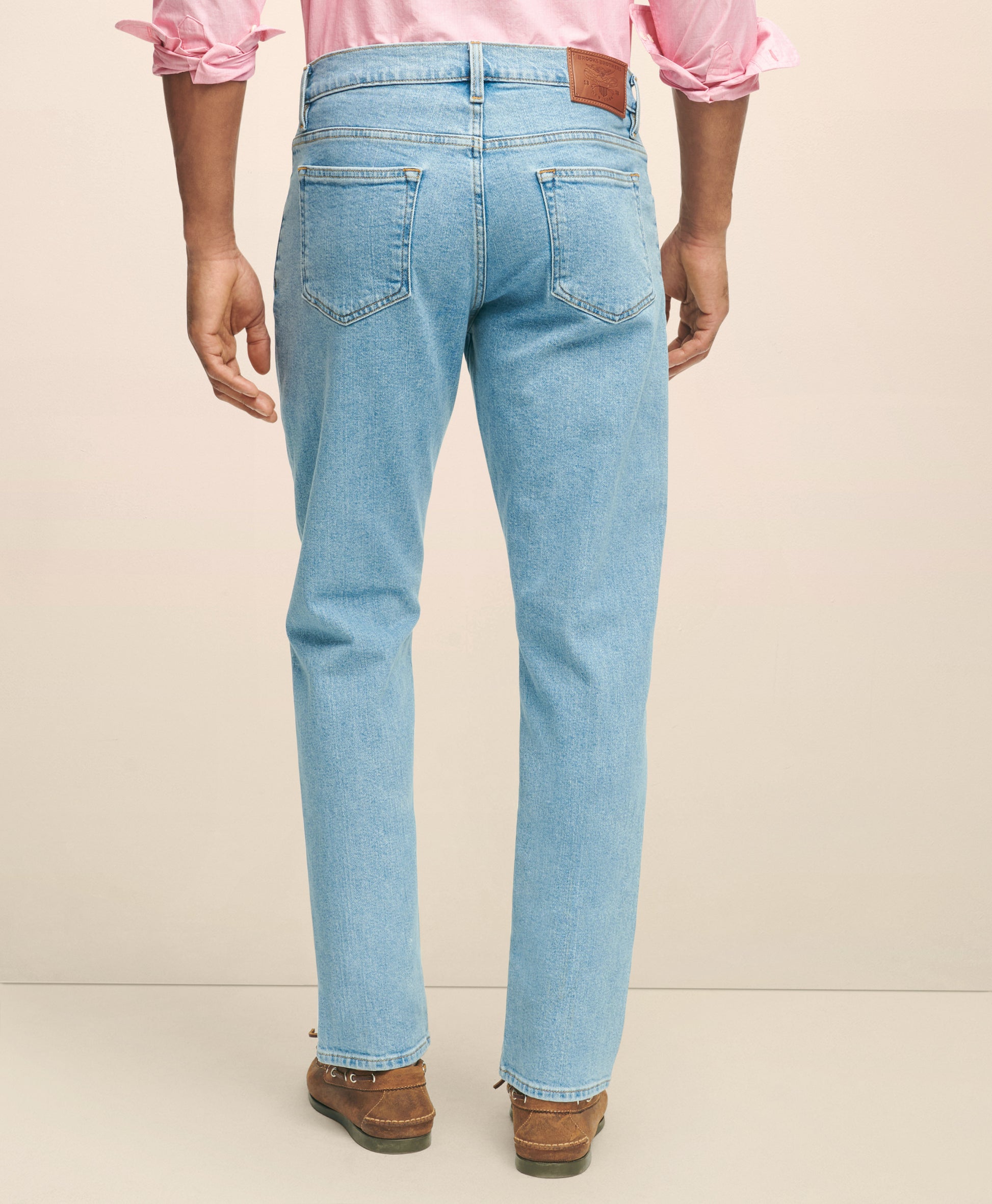 Light blue jeans worn by a person