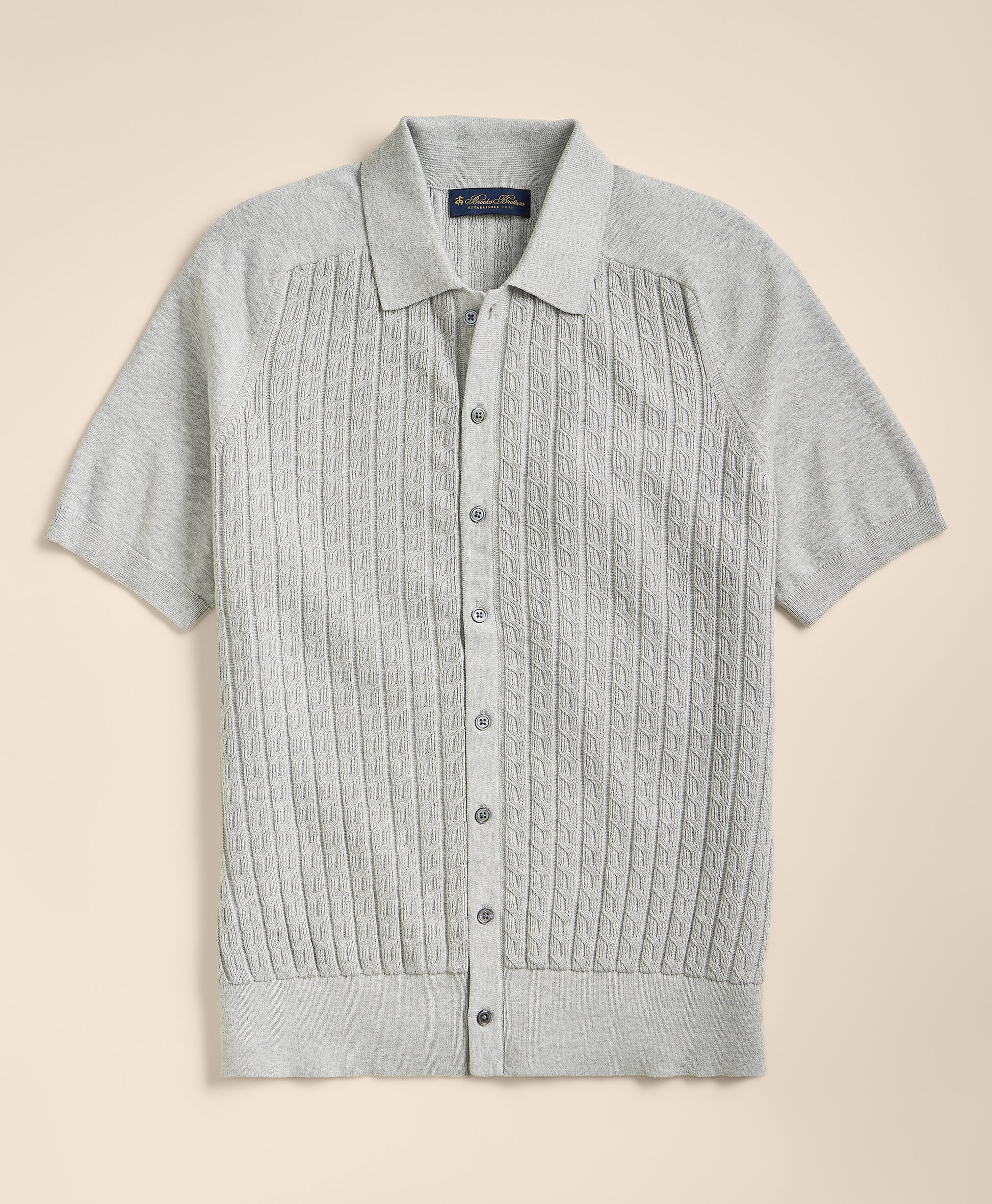 Gray ribbed knit shirt