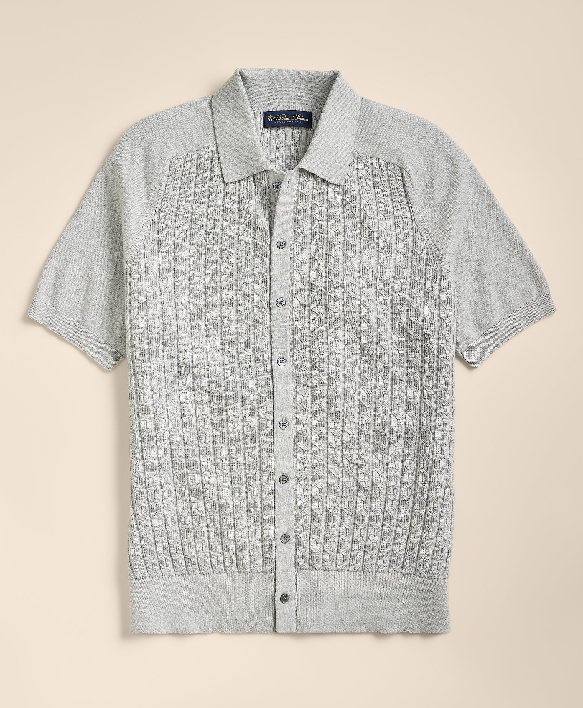 Gray ribbed knit shirt