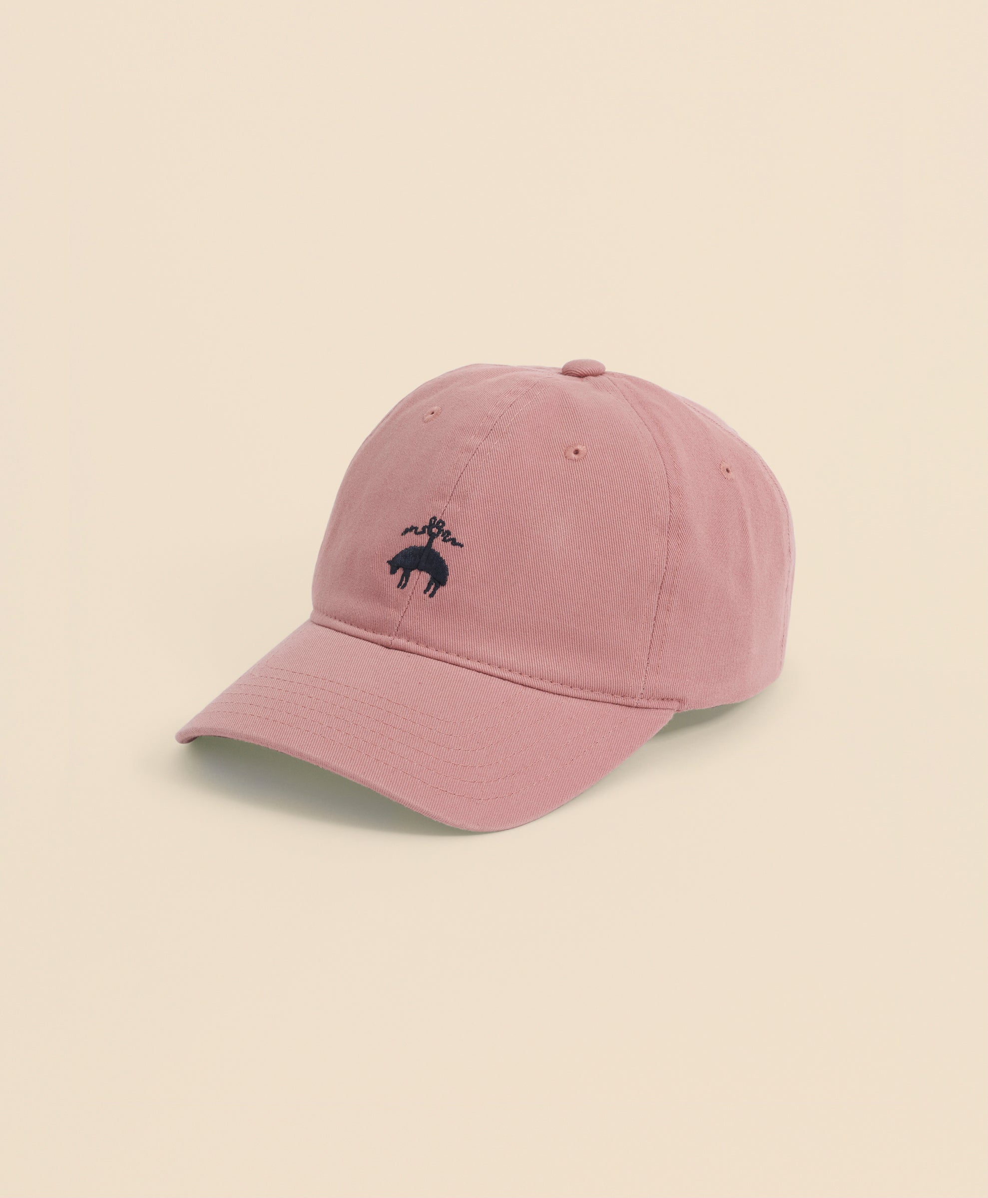 Pink baseball cap with a small logo