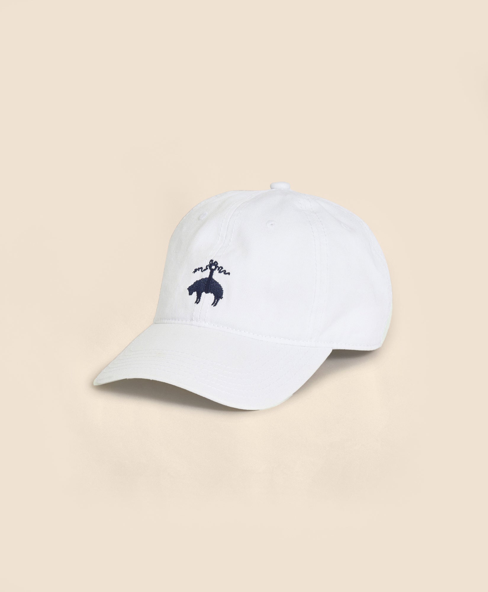 White cap with a small logo