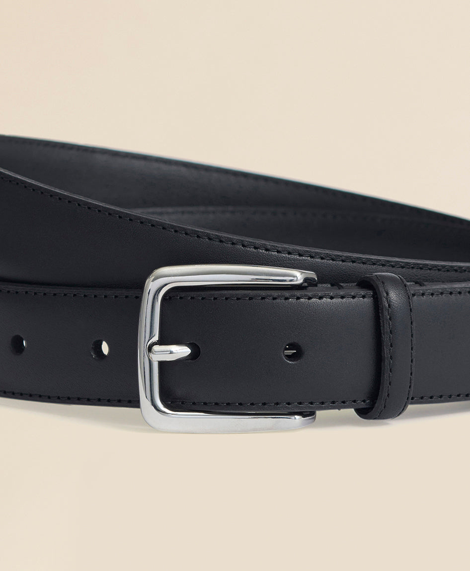 Classic Italian Leather Belt - Men's Black