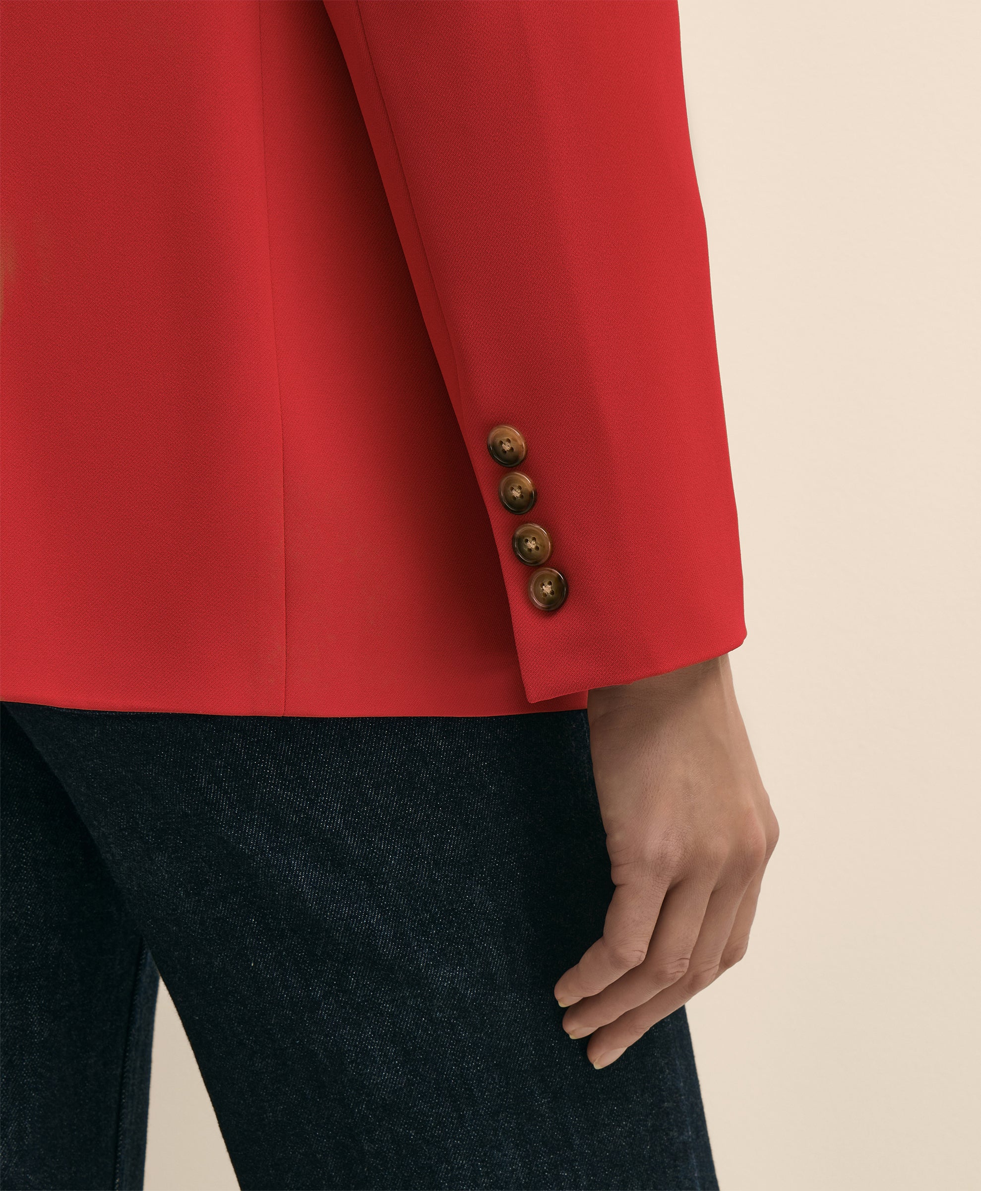 Crepe Relaxed-Fit Jacket - Red Blazer