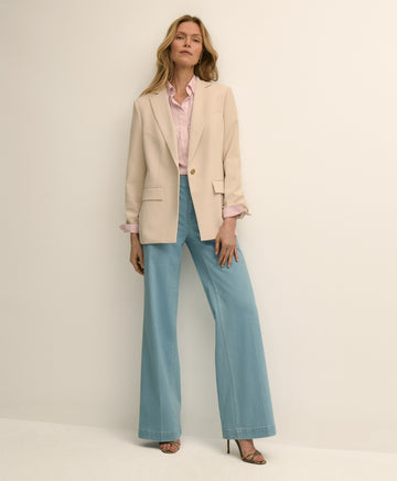 Crepe Relaxed Fit Jacket - Pumice Stone